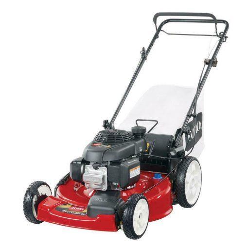 Tondeuse à essence autotractée, moteur OHV 170 cm³ de 56 cm (22 pouces), roues hautes, propulsion arrière, 3 en 1 avec réglage de la hauteur, huile incluse