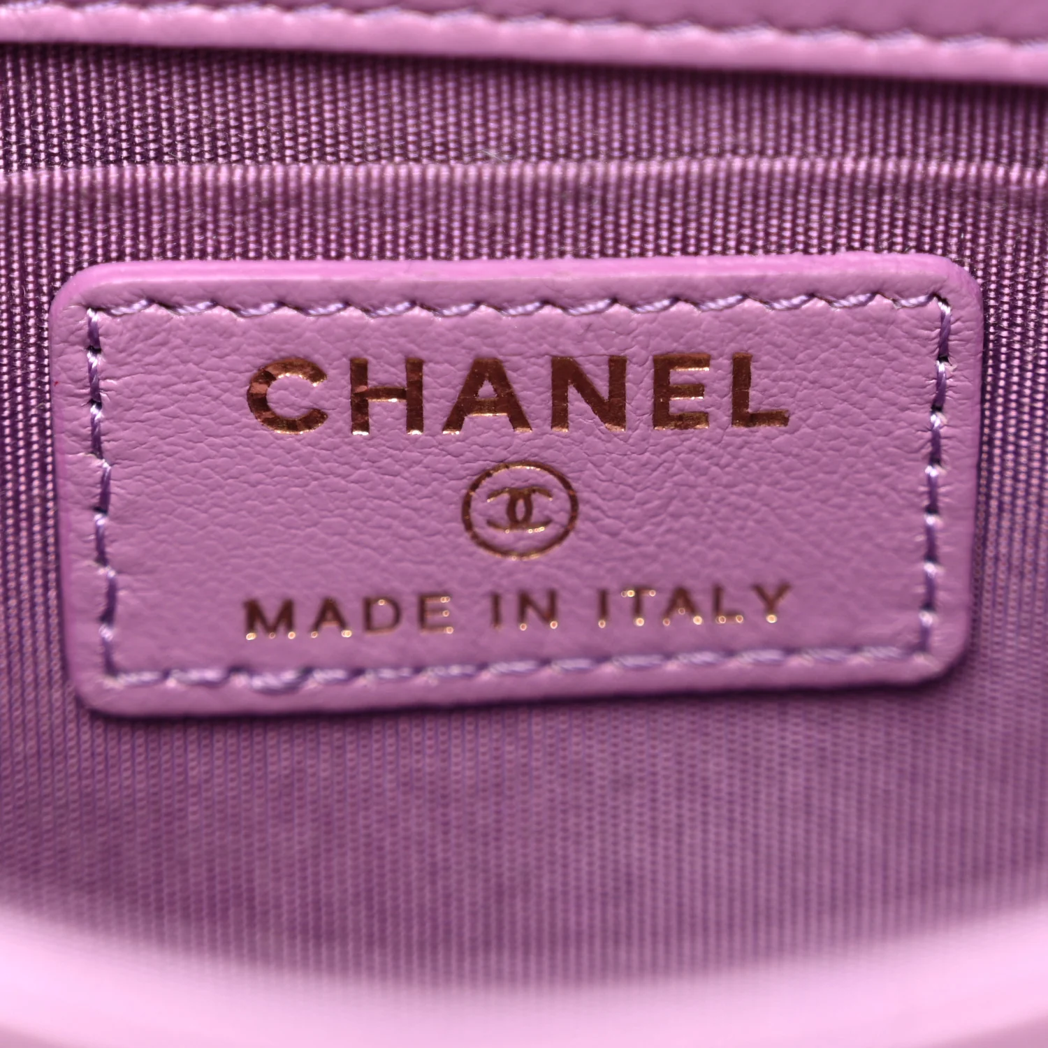 Shiny Lambskin Quilted Extra Mini Flap Purple