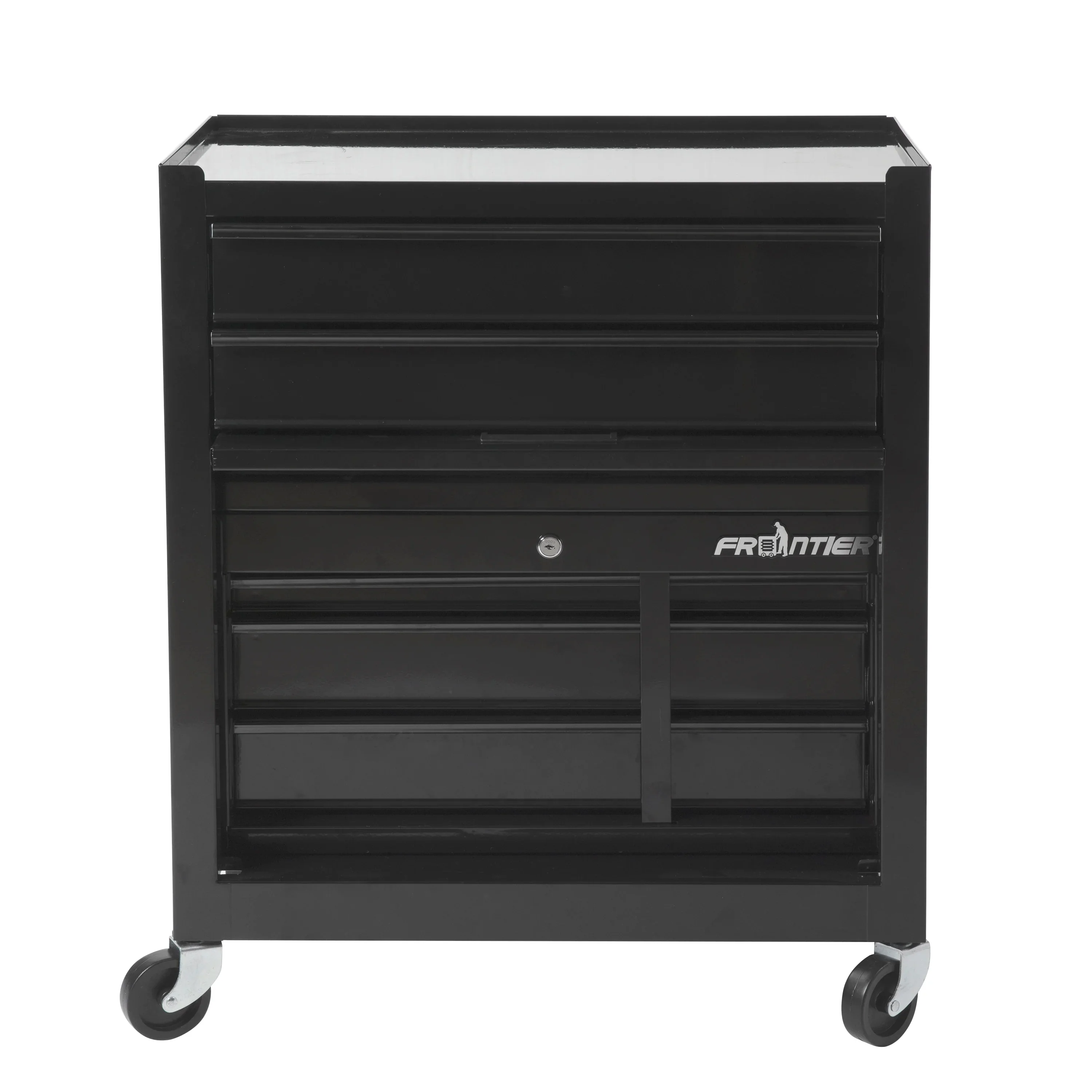 Frontier 24-inch 5-Drawer Rolling Tool Chest and Cabinet Combo, Steel, Black
