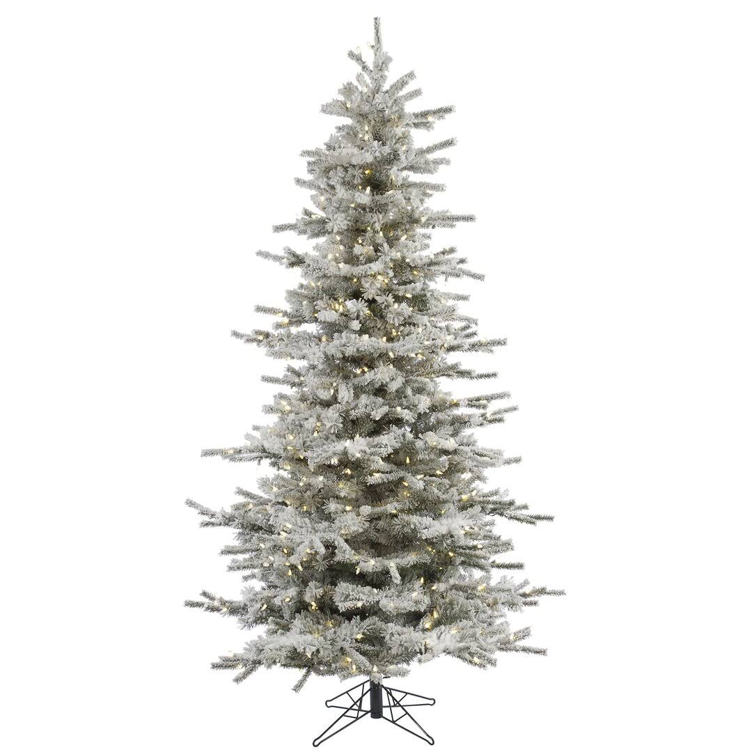 Flocked Slim Fir Artificial Christmas Tree Size: 8.5' H