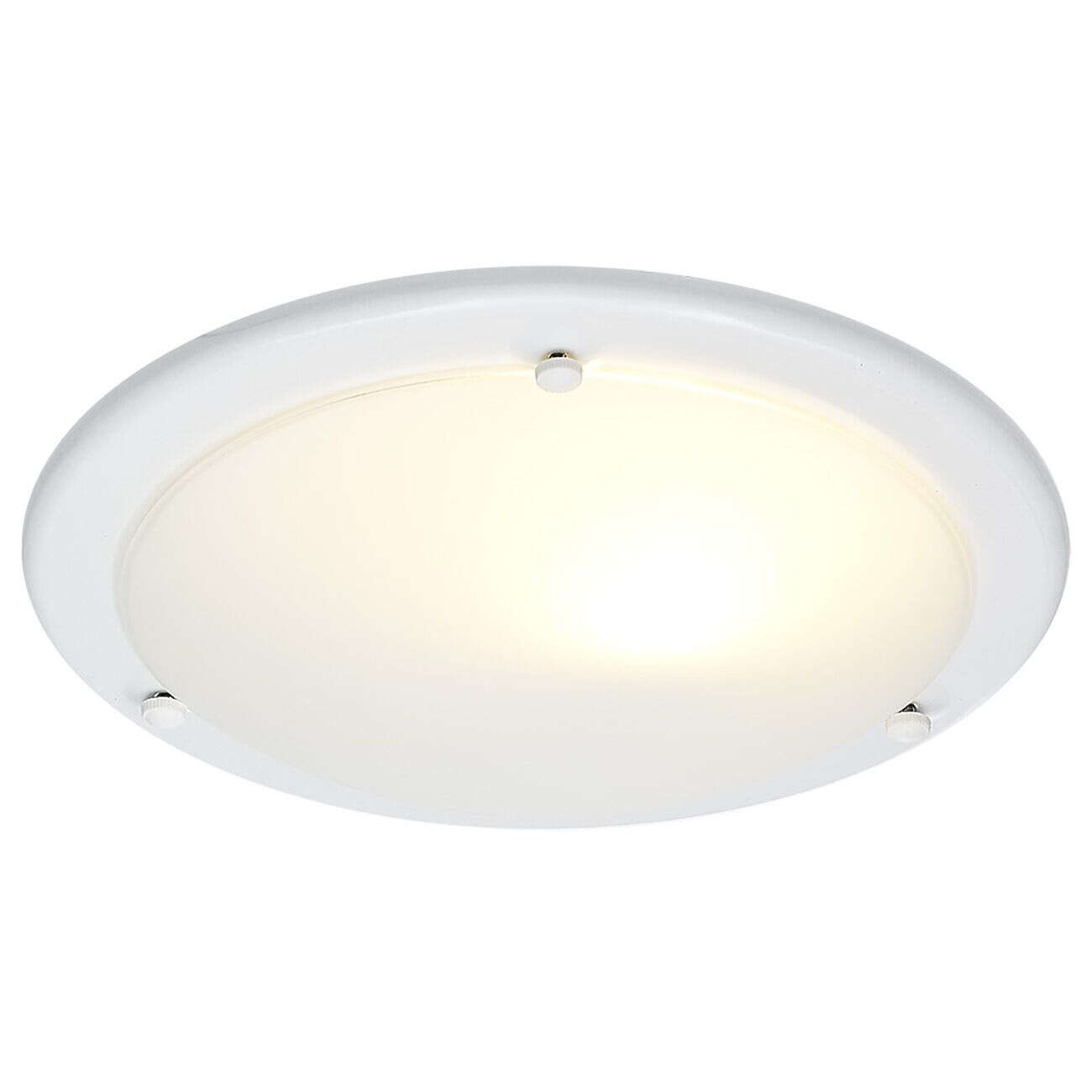 Plafonnier rond en verre blanc Ø30xH6cm