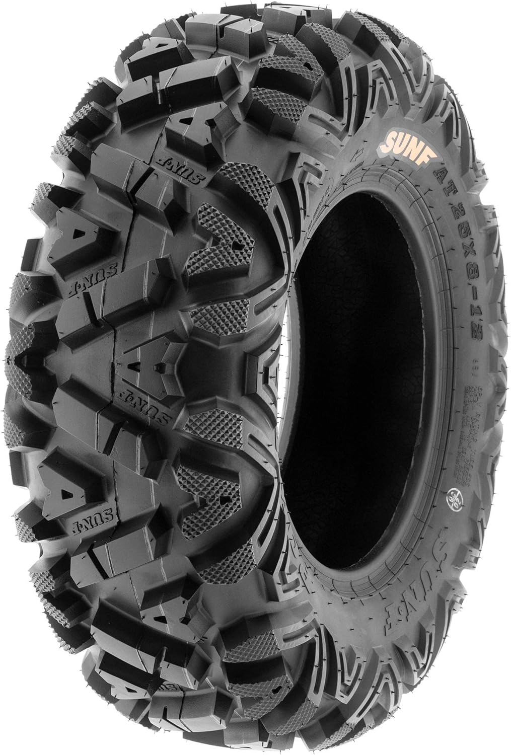 Ensemble de 4 pneus tout-terrain pour VTT/SSV, ​​25x8-12 à l'avant et 25x10-12 à l'arrière, 6 PR, sans chambre à air A033
