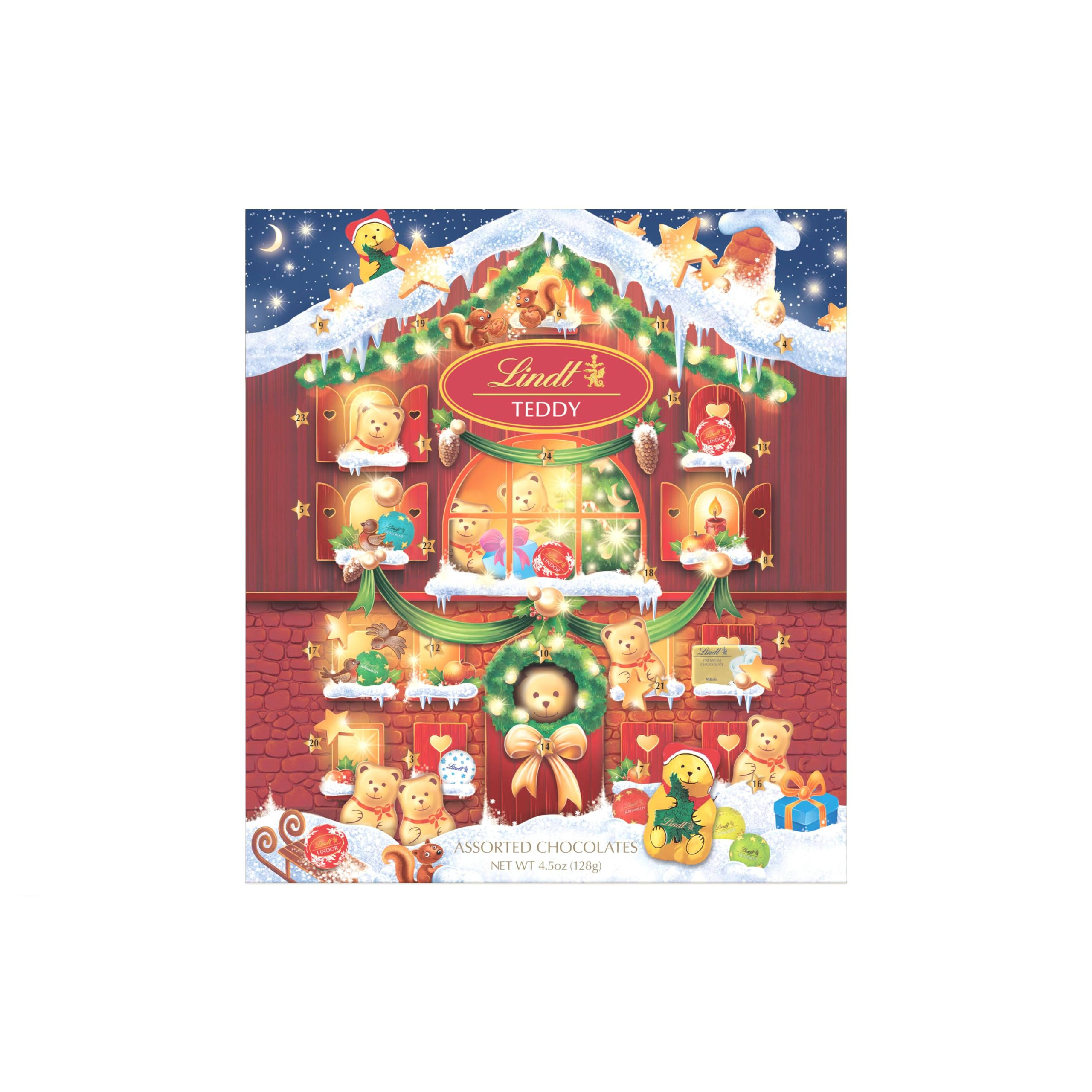 Lindt Holiday Chocolate Teddy Bear Advent Calendar, 4.5 oz.