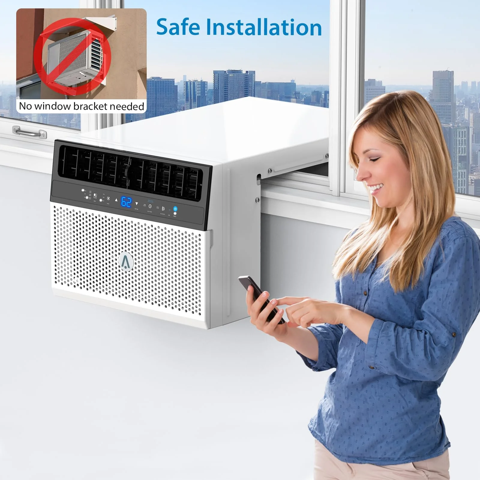 8000 BTU 370 Sq Ft Window Air Conditioner, White(White) - Image 7