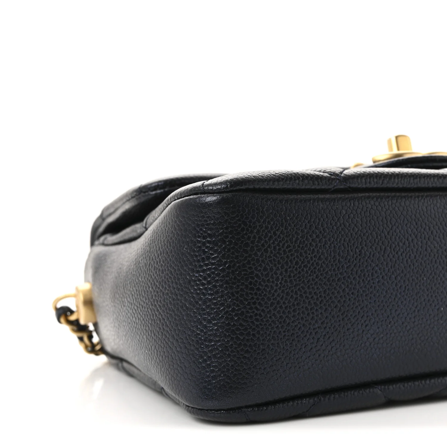 Iridescent Caviar Quilted Mini My Perfect Flap Black