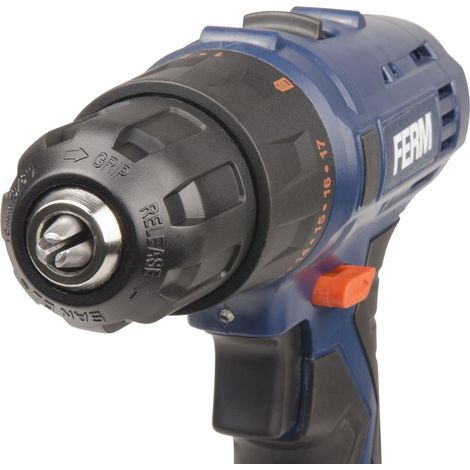 FERM CDM1119 Perceuse sans fil 12V - 2 batteries Li-Ion 1.5Ah incluses — vue 2
