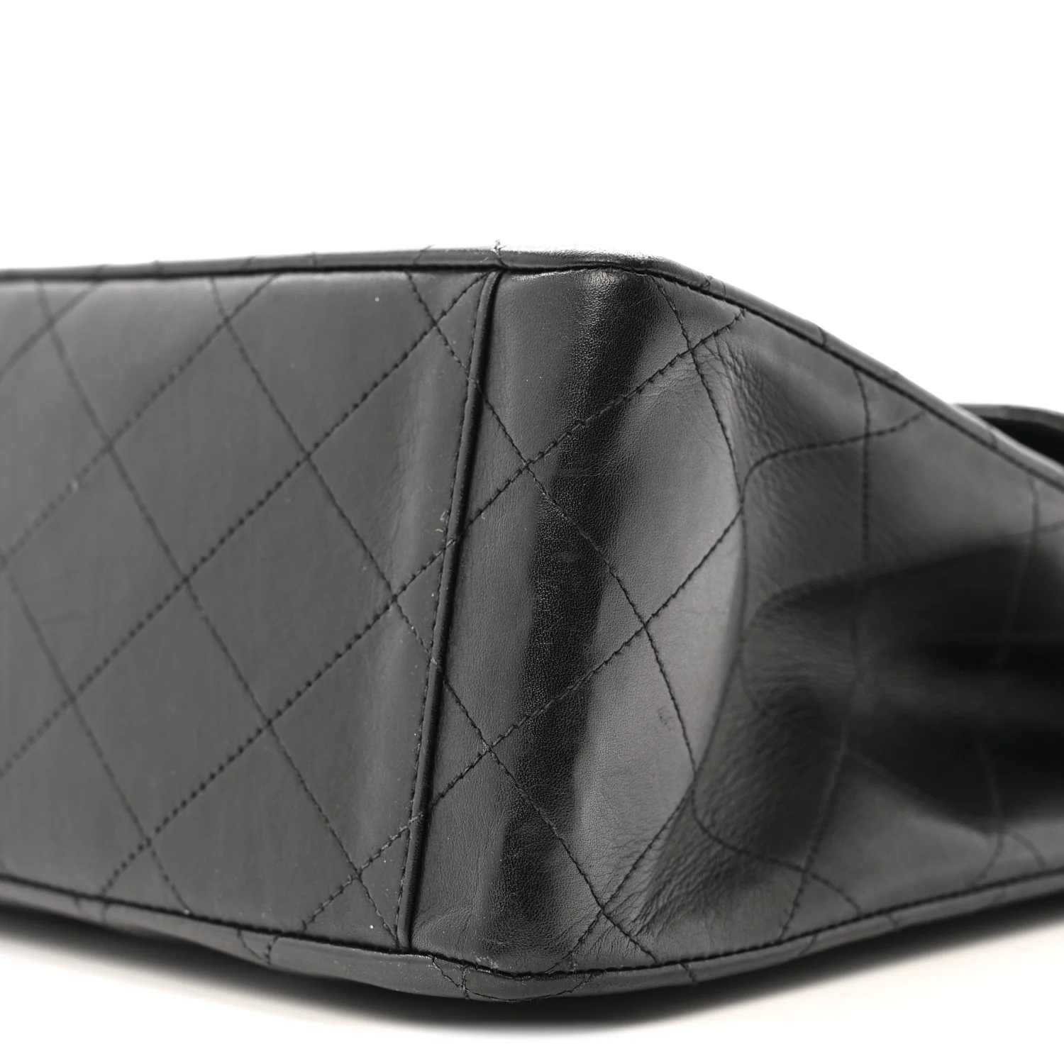 Lambskin Quilted XL Jumbo Single Flap Black