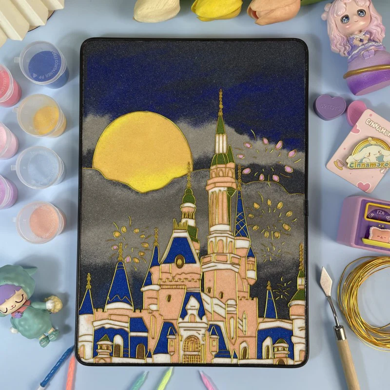 Castle, Beginner Cloisonne Enamel DIY Kit, with Tutorial& All Tools
