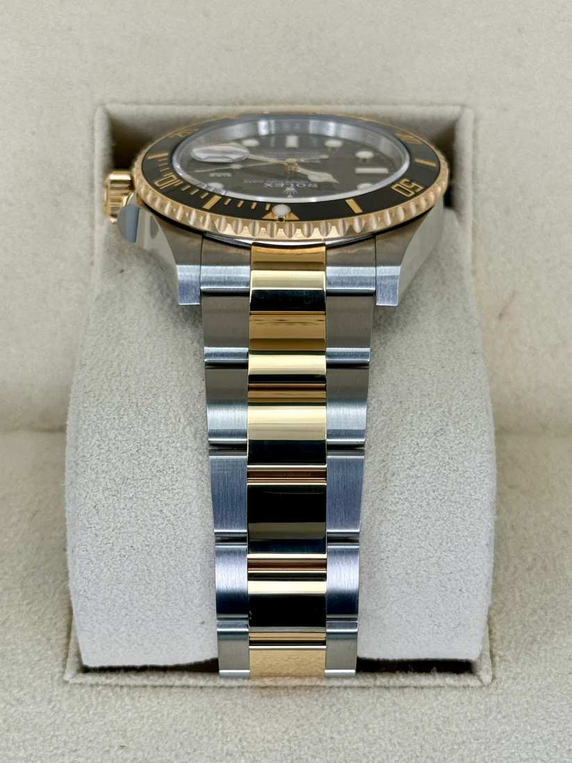 [Super Clone]Rolex Submariner 41mm Two-Tone Yellow Gold Black Dial Black Bezel - 126613LN