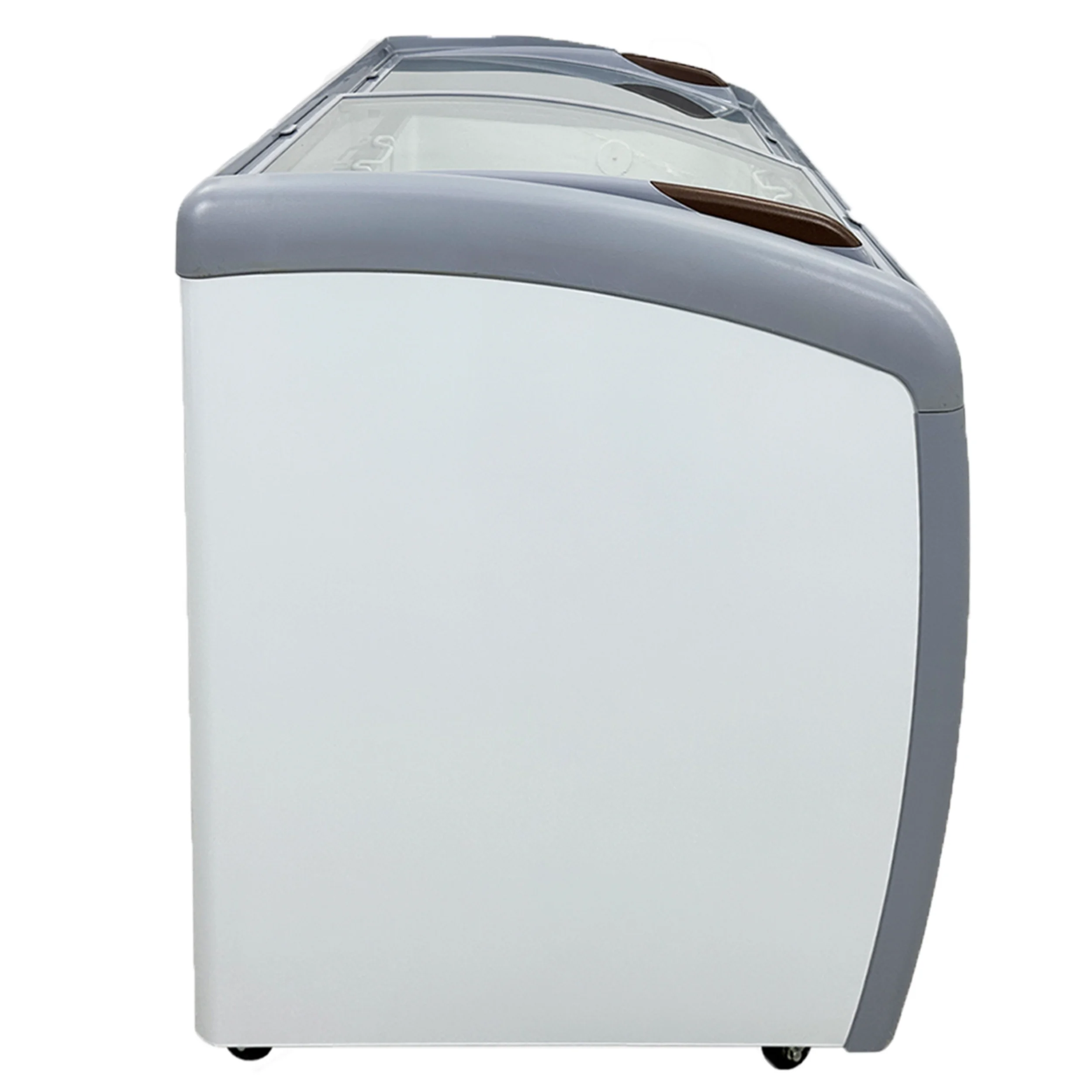 NSF 60 in. W 11.7 Cu. ft. Commercial Freezer, Curved Glass Door Display Chest Freezer in White - Image 3