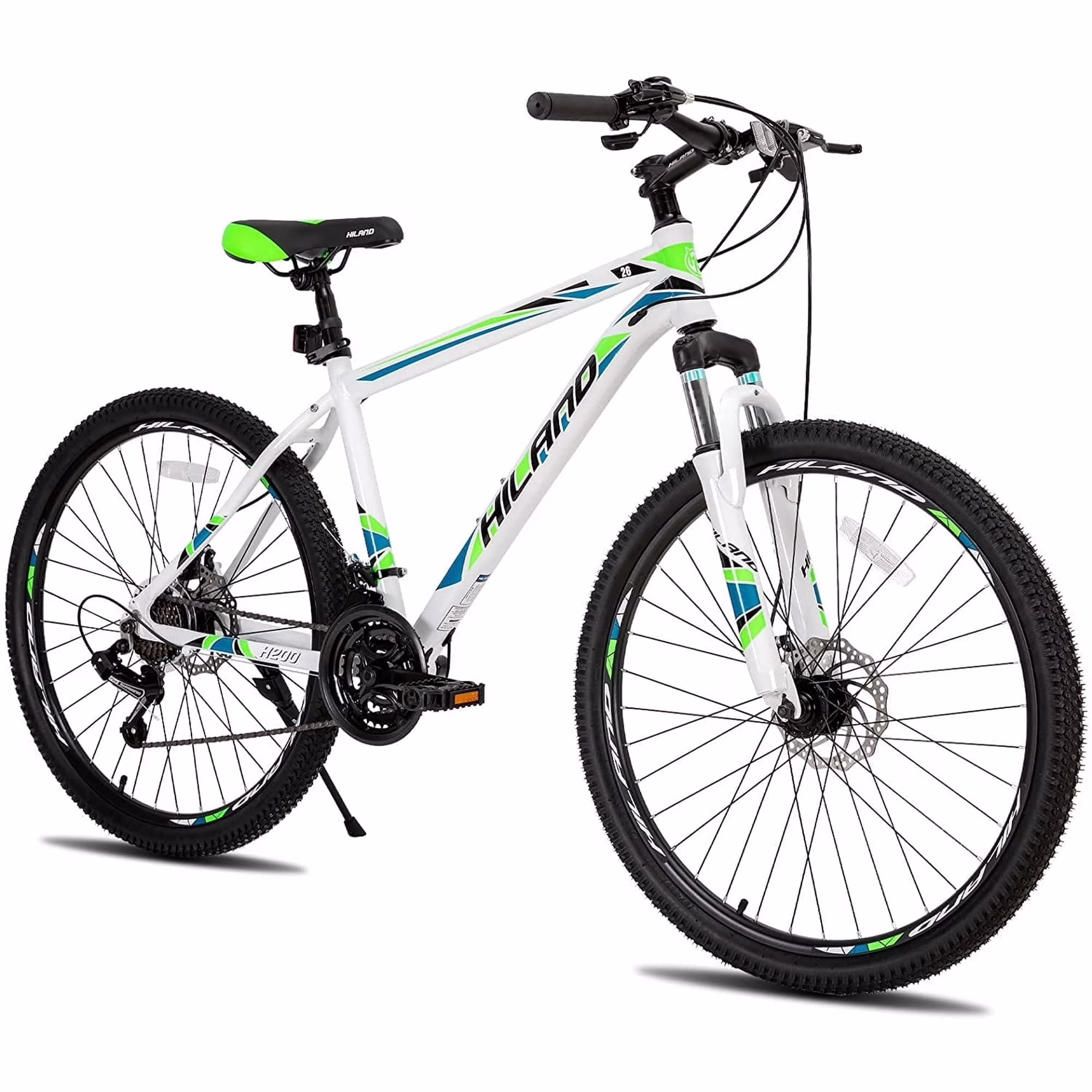 Mountain Bike, Multi-Spokes, 21 Speeds Drivetrain,Aluminum Frame 26 inch Wheels, Men's MTB Bicycle, White(White/multi-spoke)