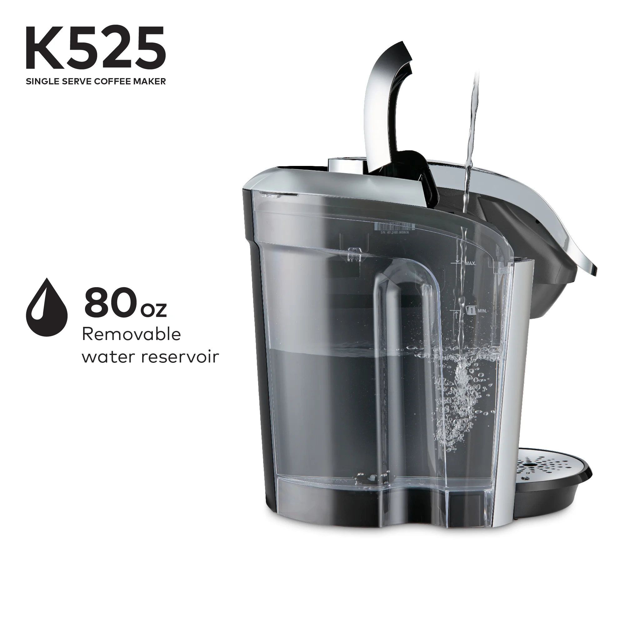 K525 Single Serve Coffee Brewer, Slate(Slate) - Image 9