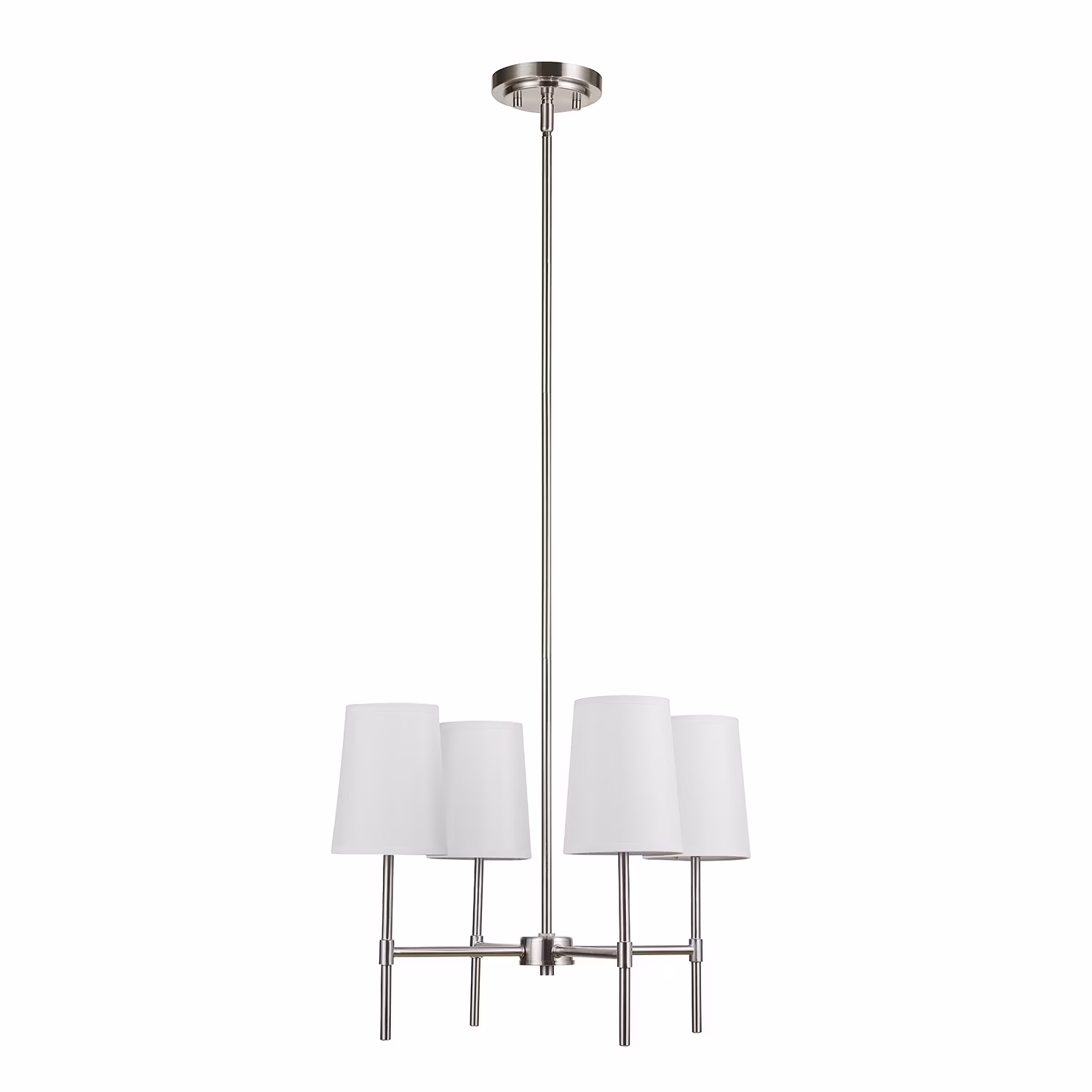Better Homes & Gardens Meadowood 4-Light Chandelier, Matte Black Finish, White Fabric Shades, LED Bulbs Included