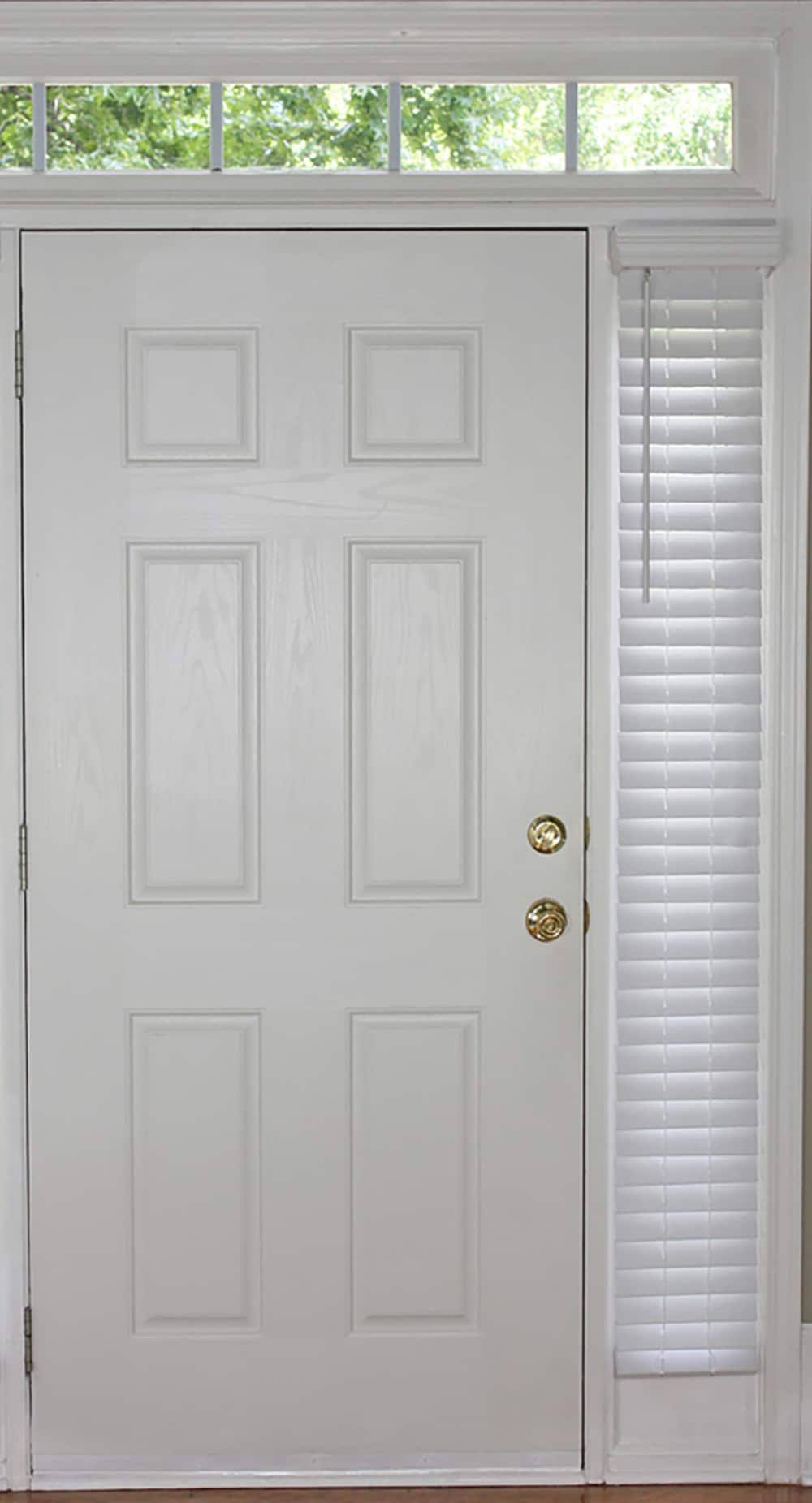 Allen + Roth Trim at Home 2-in Cordless White Faux Wood Room Darkening Plantation Blinds (Common: 9-in; Actual: 8.5-in x 72-in)