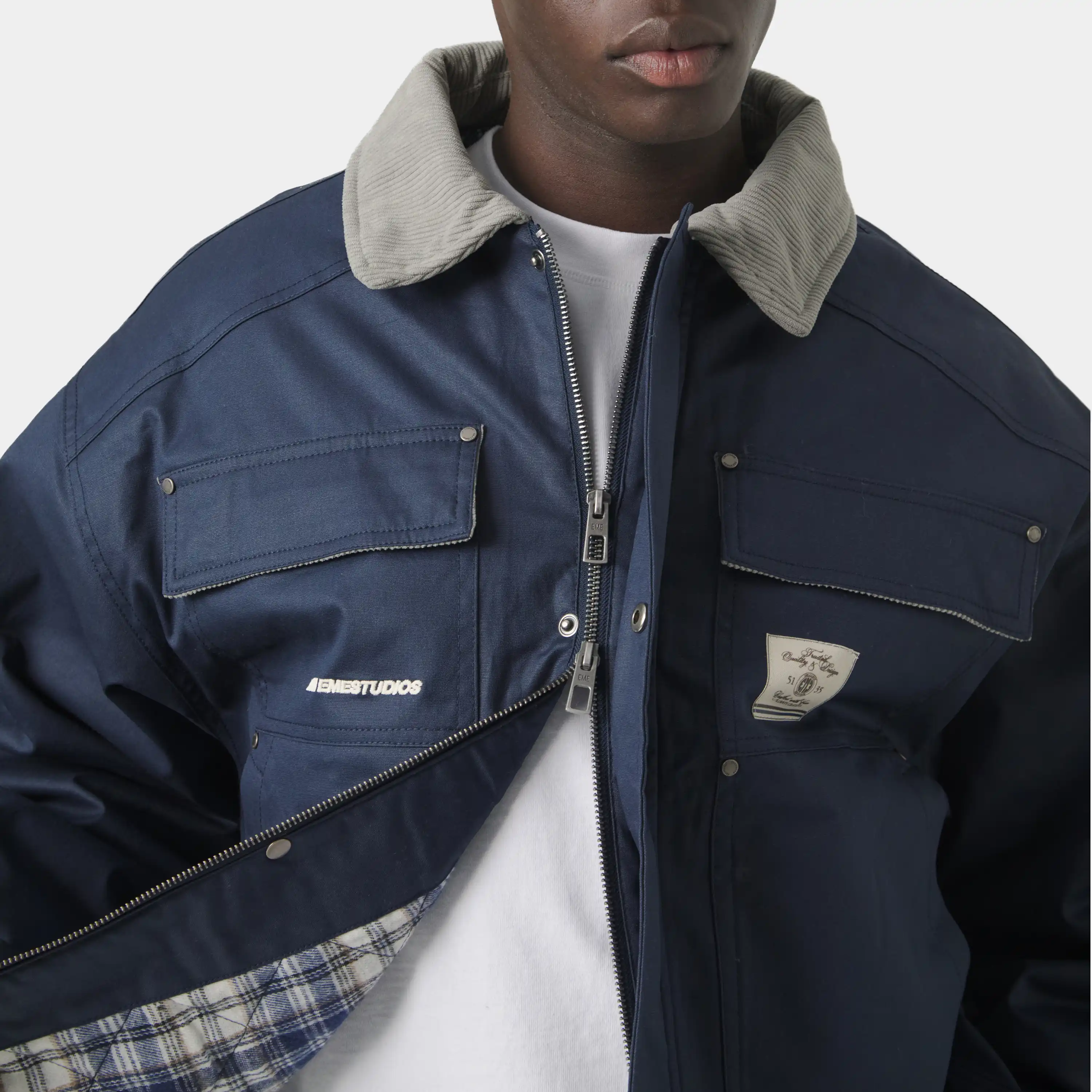 Ethos Navy Boxy Coat