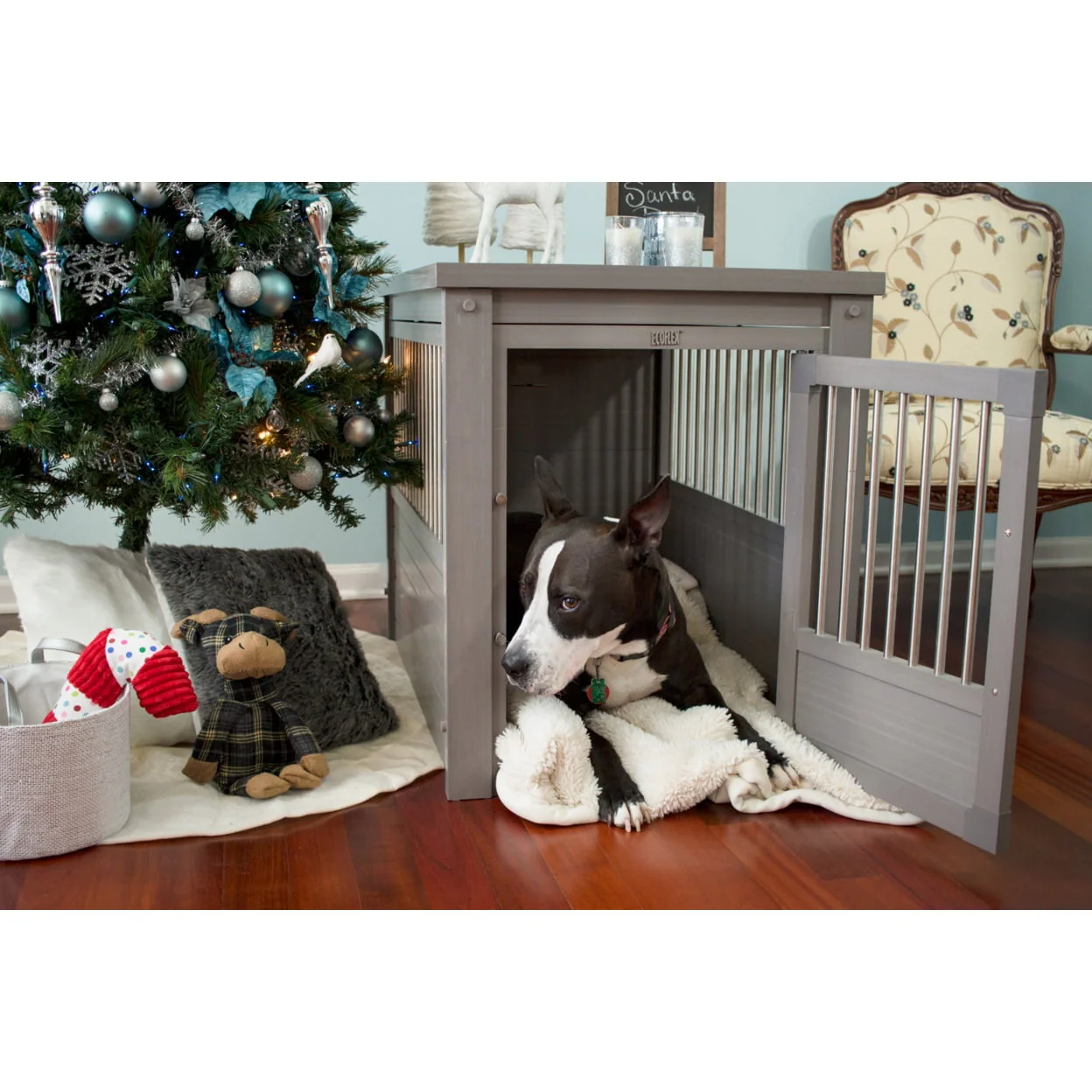 Dog Crate End Table Grey Large(L) Image 6