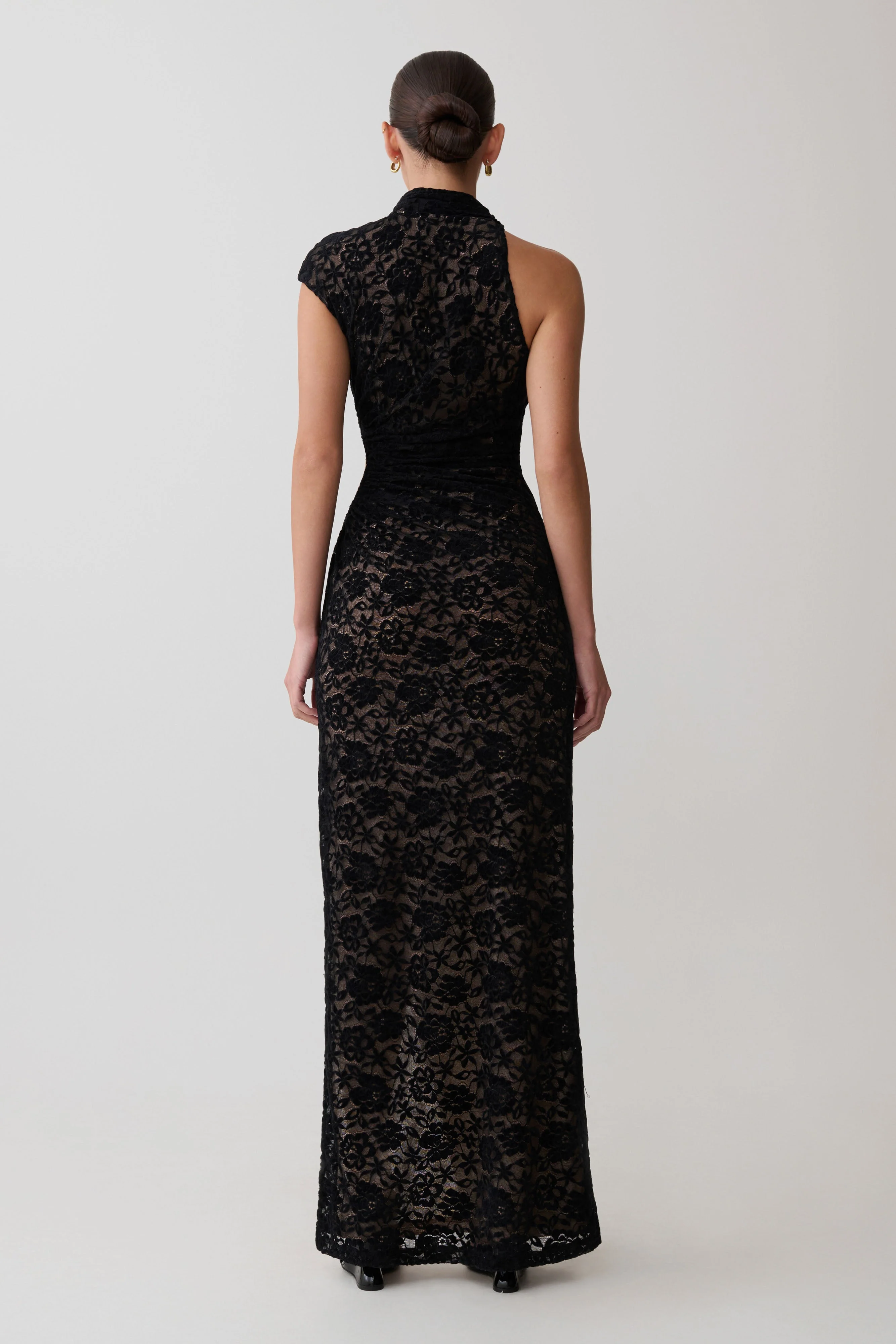 Trinh One Shoulder Maxi Dress - Black