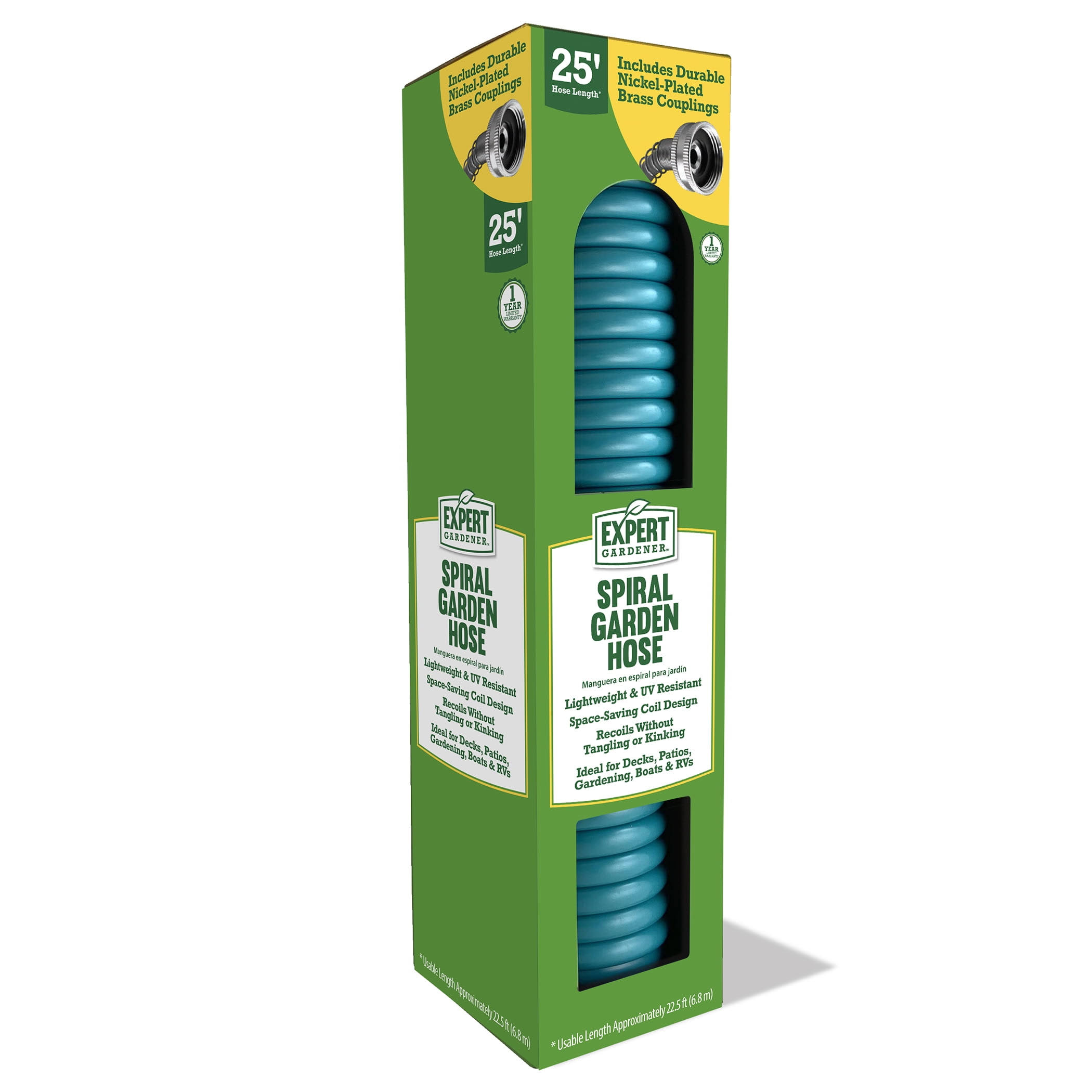 Expert Gardener 25ft Spiral Hose Turquoise, Size: 25'
