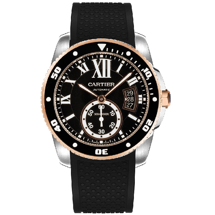 [Super Clone]Calibre Rose Gold Mix Black 42mm