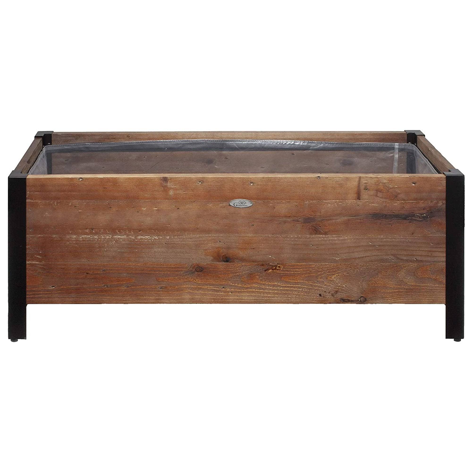 Rectangular Urban Garden Wooden Planter Box - Brown
