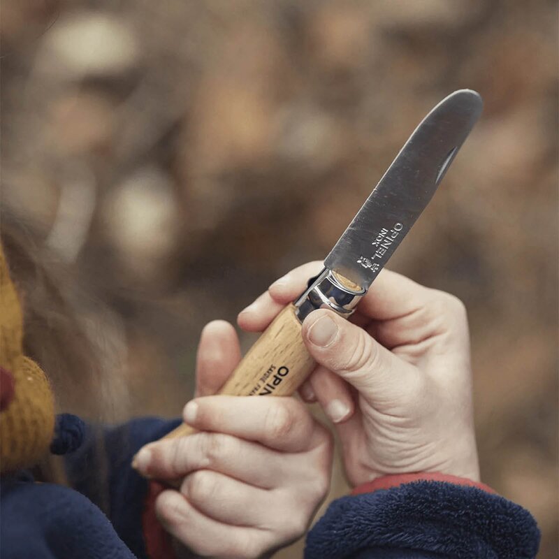 My first Opinel lommekniv 8 cm bøk m/beltehylster