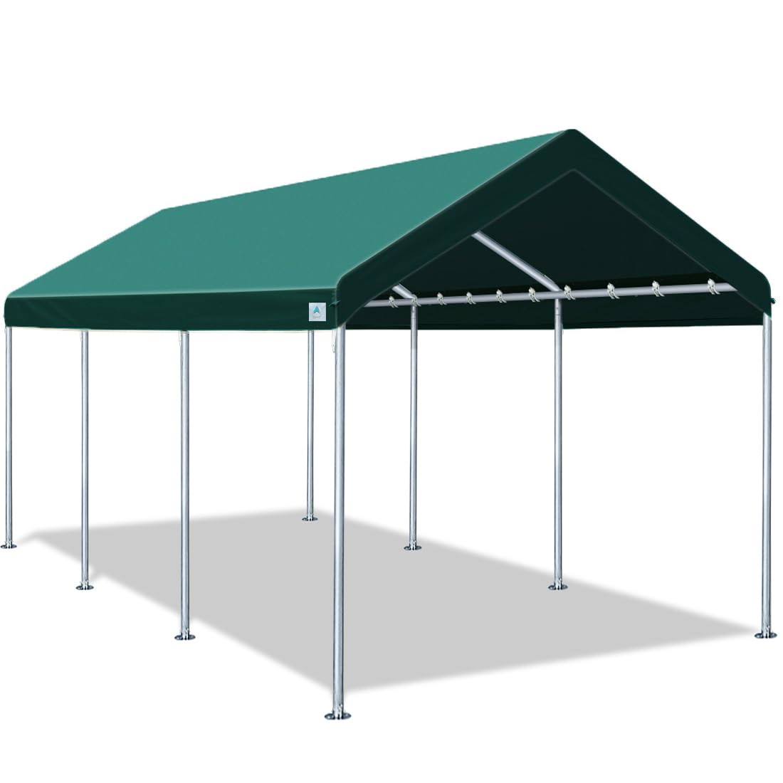 Advance Outdoor Adjustable 10x20 ft Heavy Duty Carport Car Canopy Garage Boat Shelter Party Tent, Adjustable Peak Height from 9.
