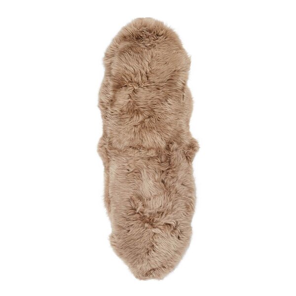 Saueskinn new zealand lang ull 160 cm taupe