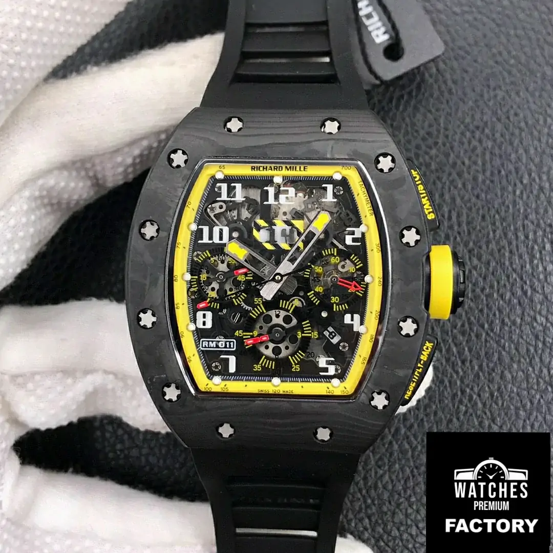 Richard Mille RM-011 KV Factory Black Rubber Strap