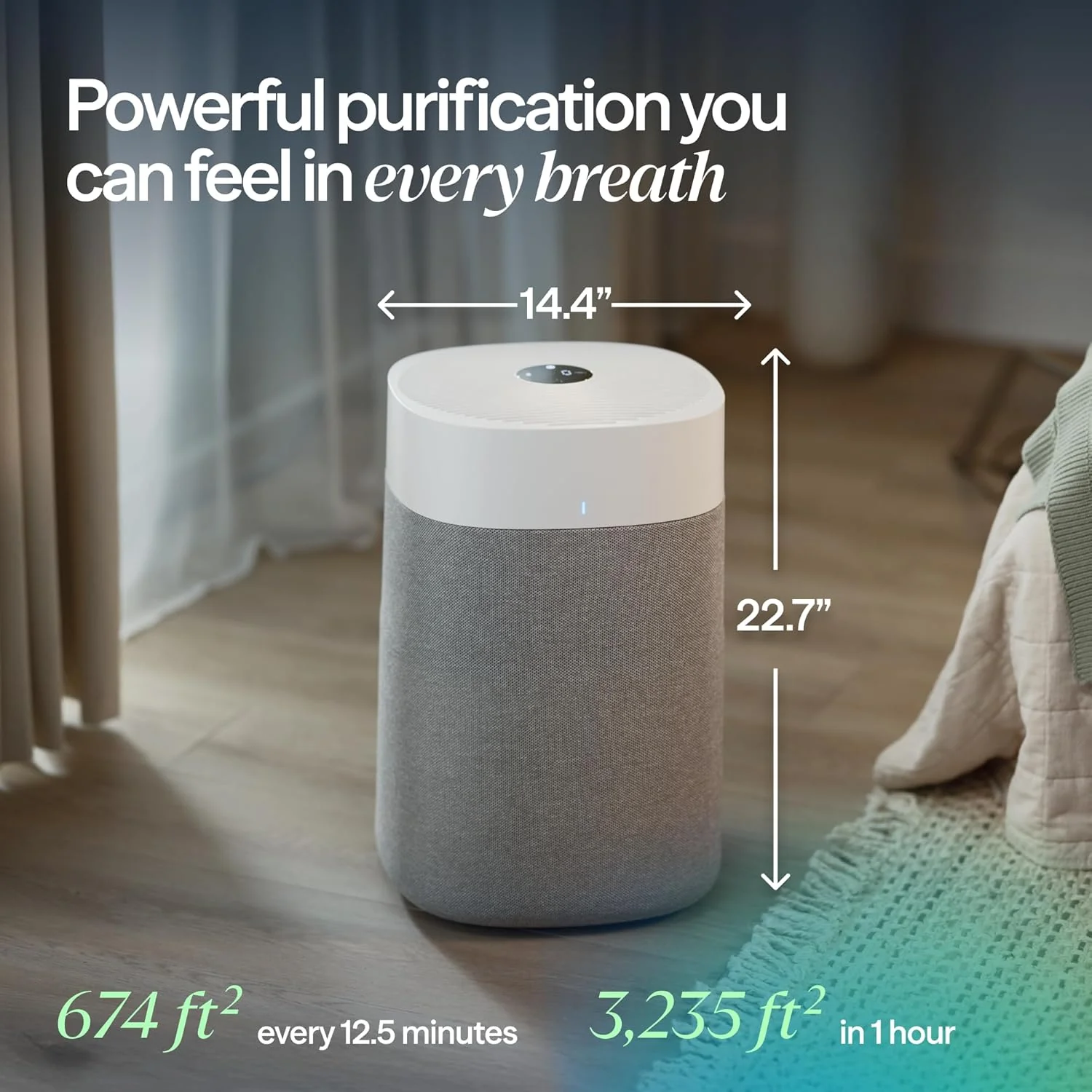 Purificateur d'air BLUEAIR pour grandes pièces, purifie 283 m² en une heure, purificateur d'air intelligent HEPASilent pour la maison, les animaux domestiques, les allergies, les virus, la poussière, les moisissures et la fumée - Blue Pure 211i Max