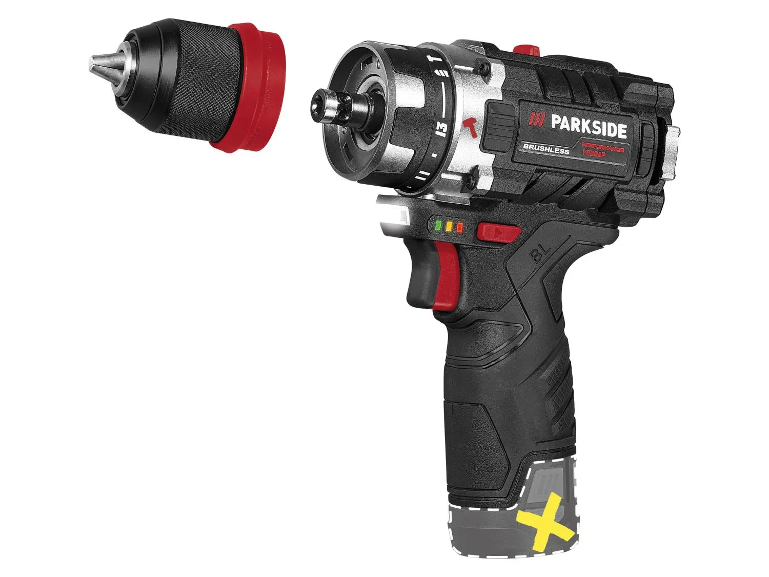 PARKSIDE PERFORMANCE Perceuse-visseuse  percussion sans fil PSBSAP 12 A1, 45 Nm, 12 V