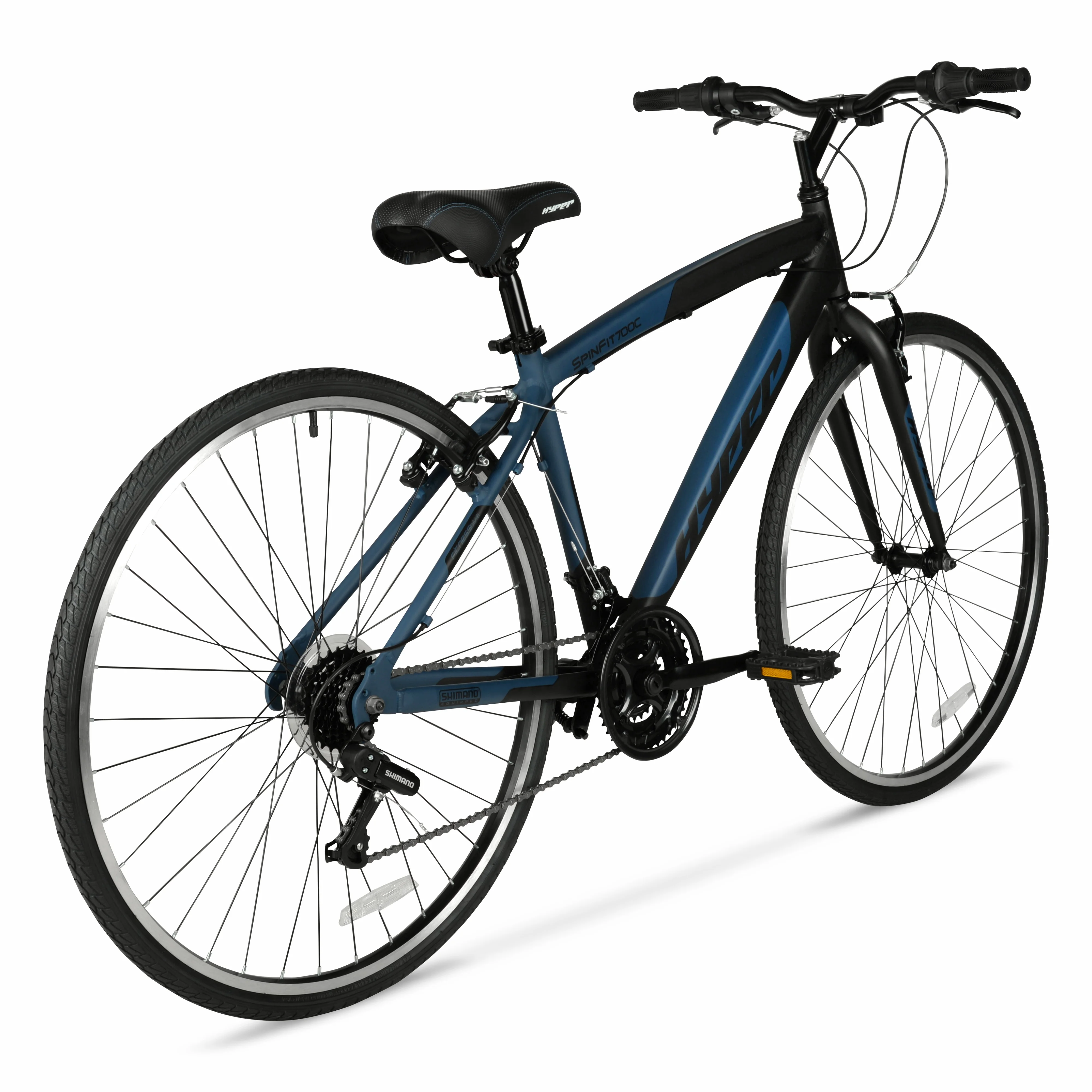 Brand Bicycle 700c Men's Spin Fit Hybrid Bike, Black and Blue, Adults(Black and Blue) - Image 8