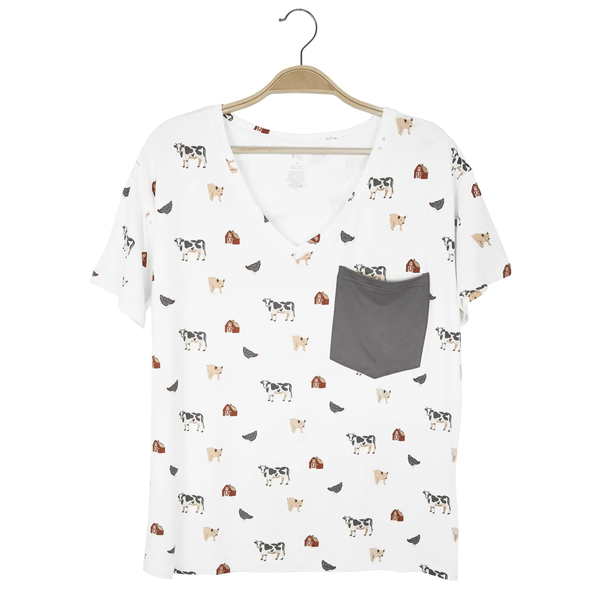 Women's Oversized V-Neck Tee in Farm