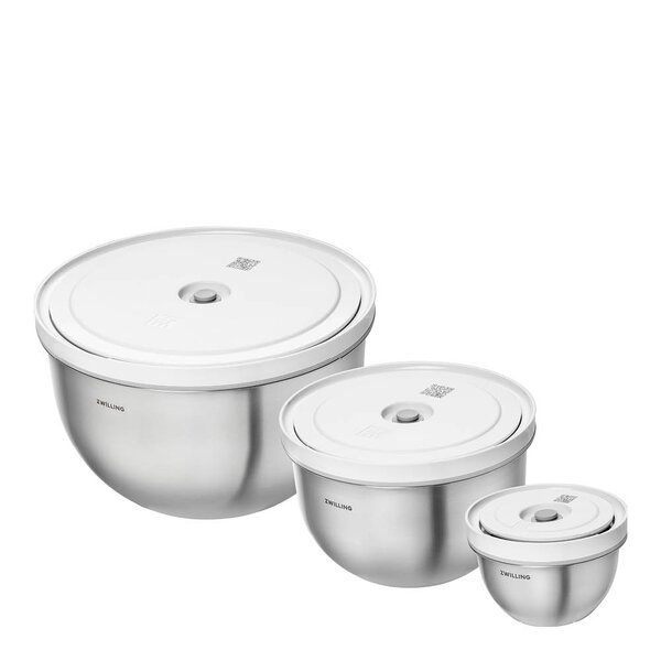 Fresh & Save vakuumskålsett 6 deler rustfritt stål