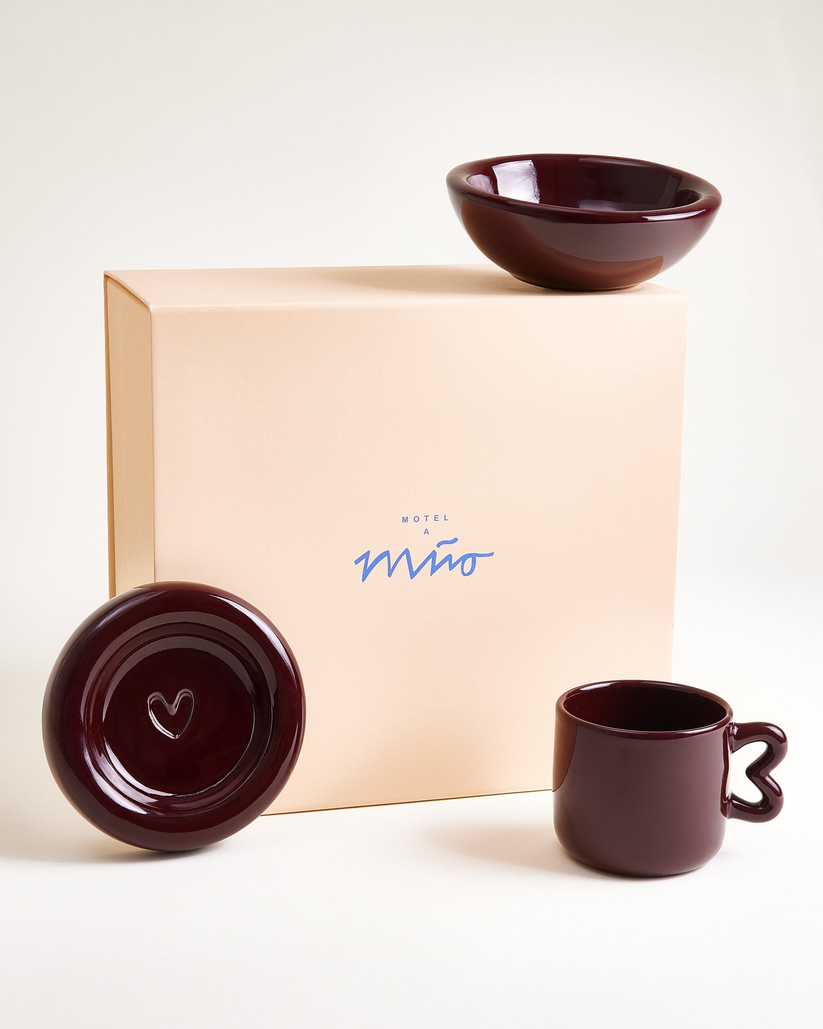 SEIA - GIFT SET HEART BURGUNDY 4 PIECES