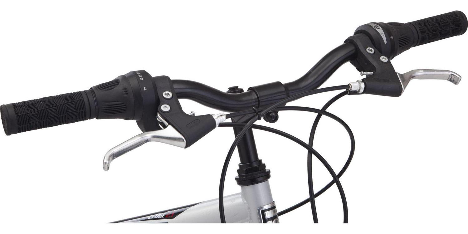 Mongoose Ledge 2.1 Mountain Bike. 24 - Inch Wheels. 21 Speeds. Boys Frame. Silver/Red