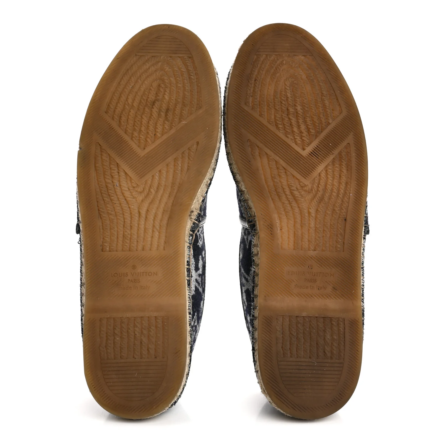 Monogram Denim Espadrille Flats 8.5 Blue