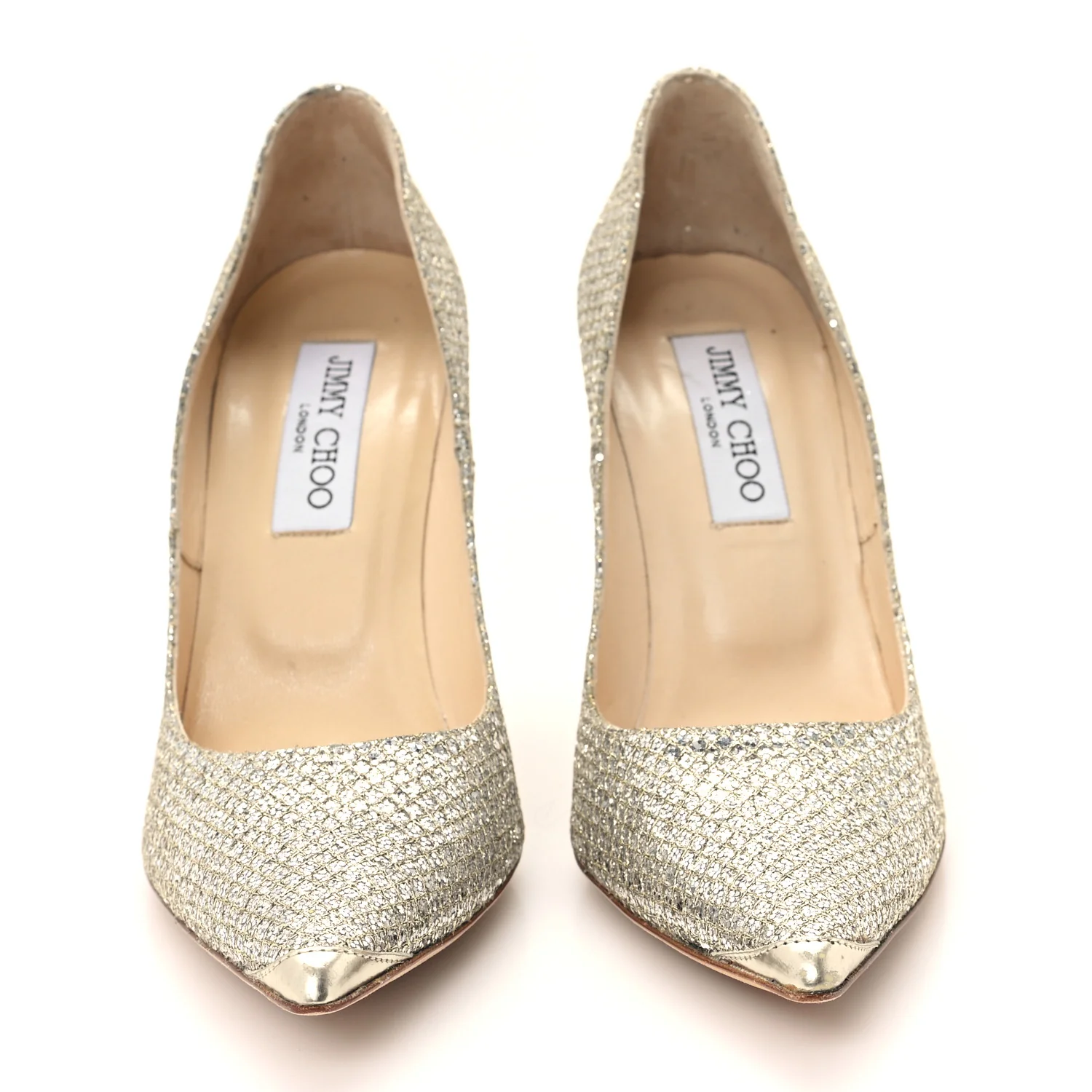 Glitter Fabric Romy 85 Pumps 37.5 Champagne