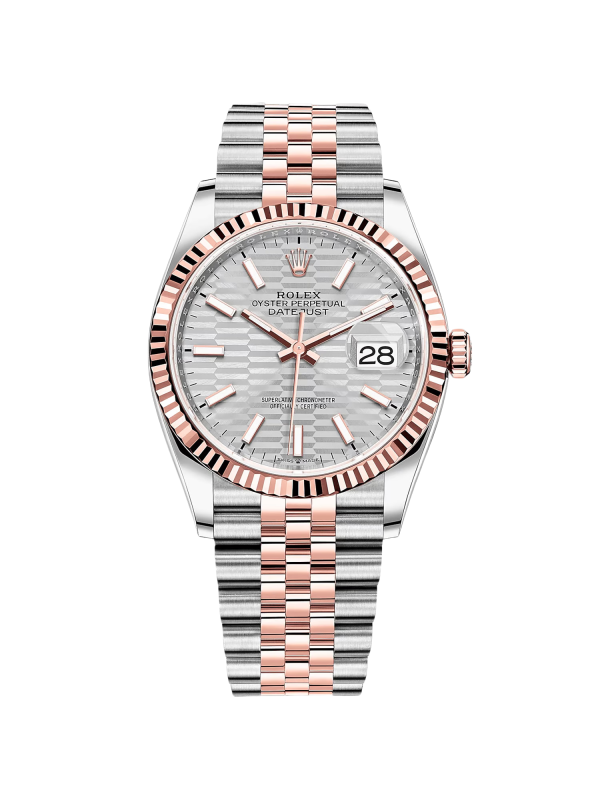 【Super Clone】RLX  Datejust 36mm 126231 Silver Fluted Motif Dial Jubilee Bracelet