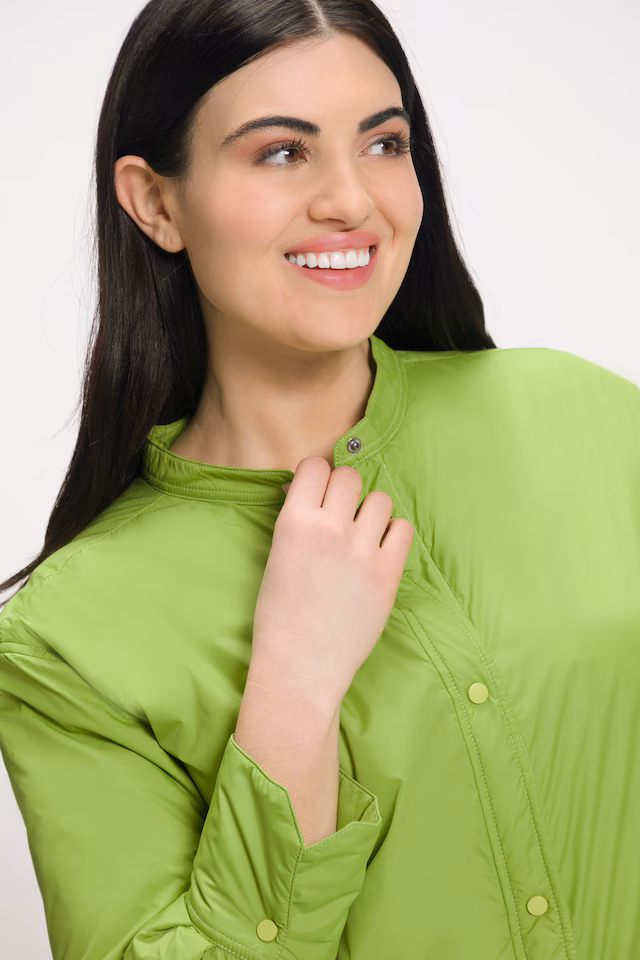 Lightly Padded Shirt Style Snap Front Jacket