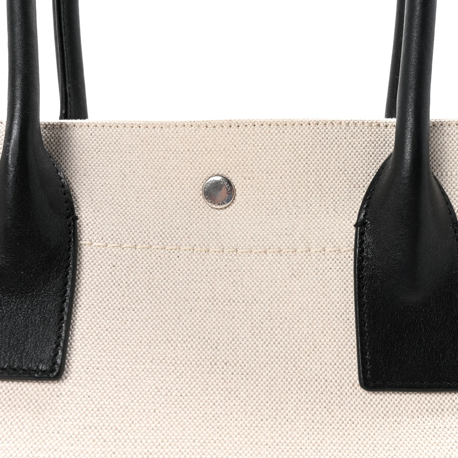 Linen Calfskin Small Rive Gauche Tote Greggio Natural