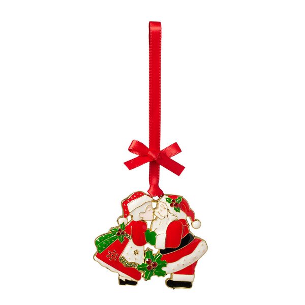 Royal juletrepynt julenisse 9 cm metall rød