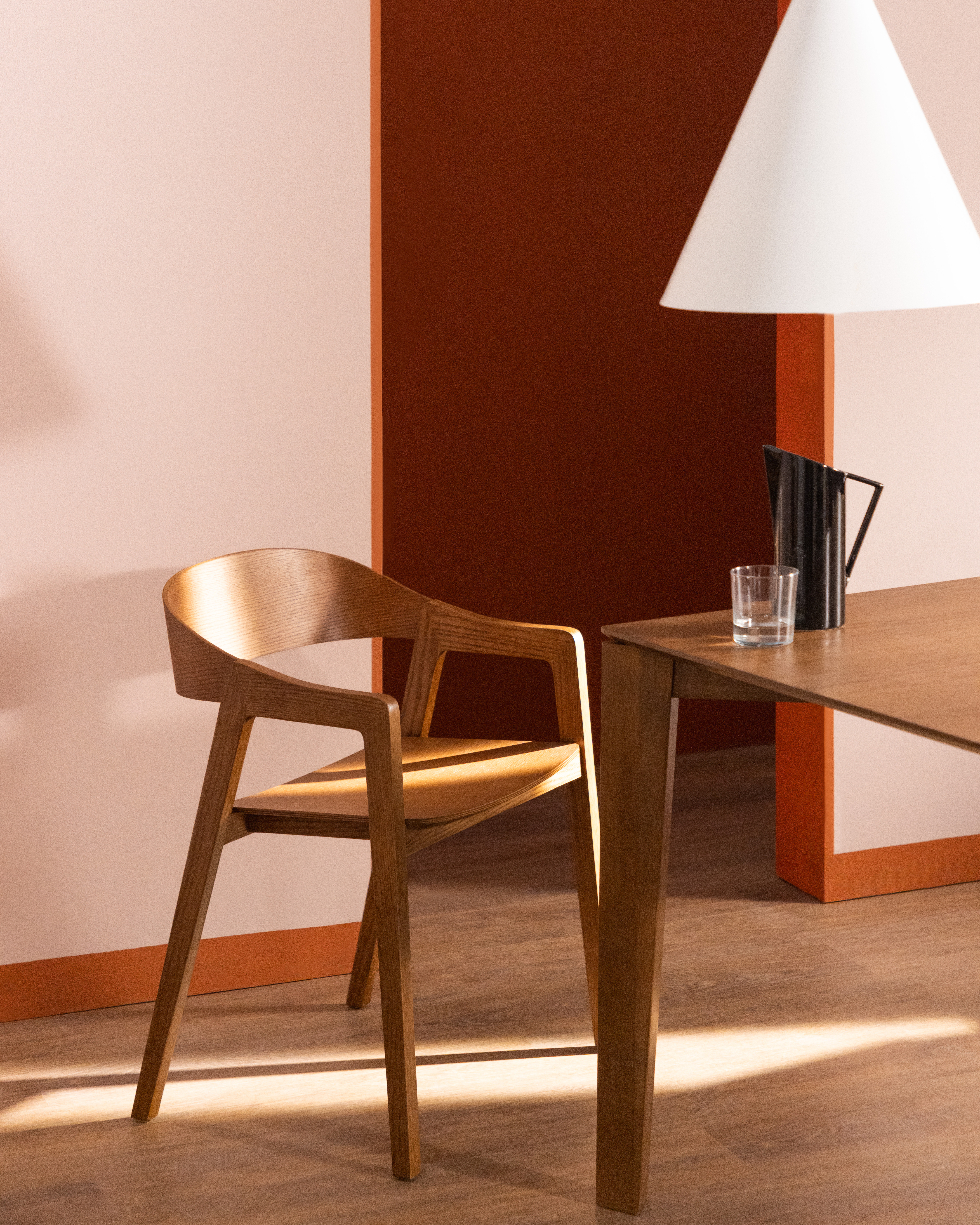 Laly - Pack 4 Sillas de Comedor de Madera de Roble con Reposabrazos Laly