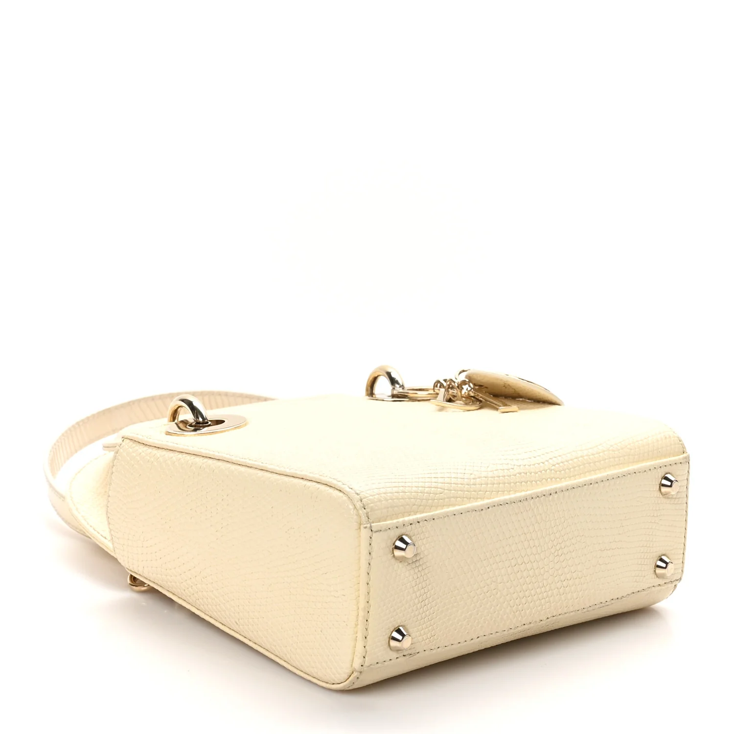 Lizard Mini Lady Dior White