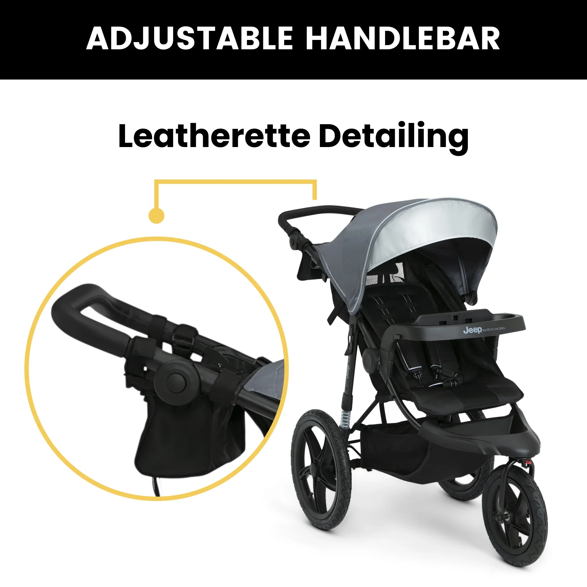 Jeep TurboGlyde Jogging Stroller by Delta Children, Black