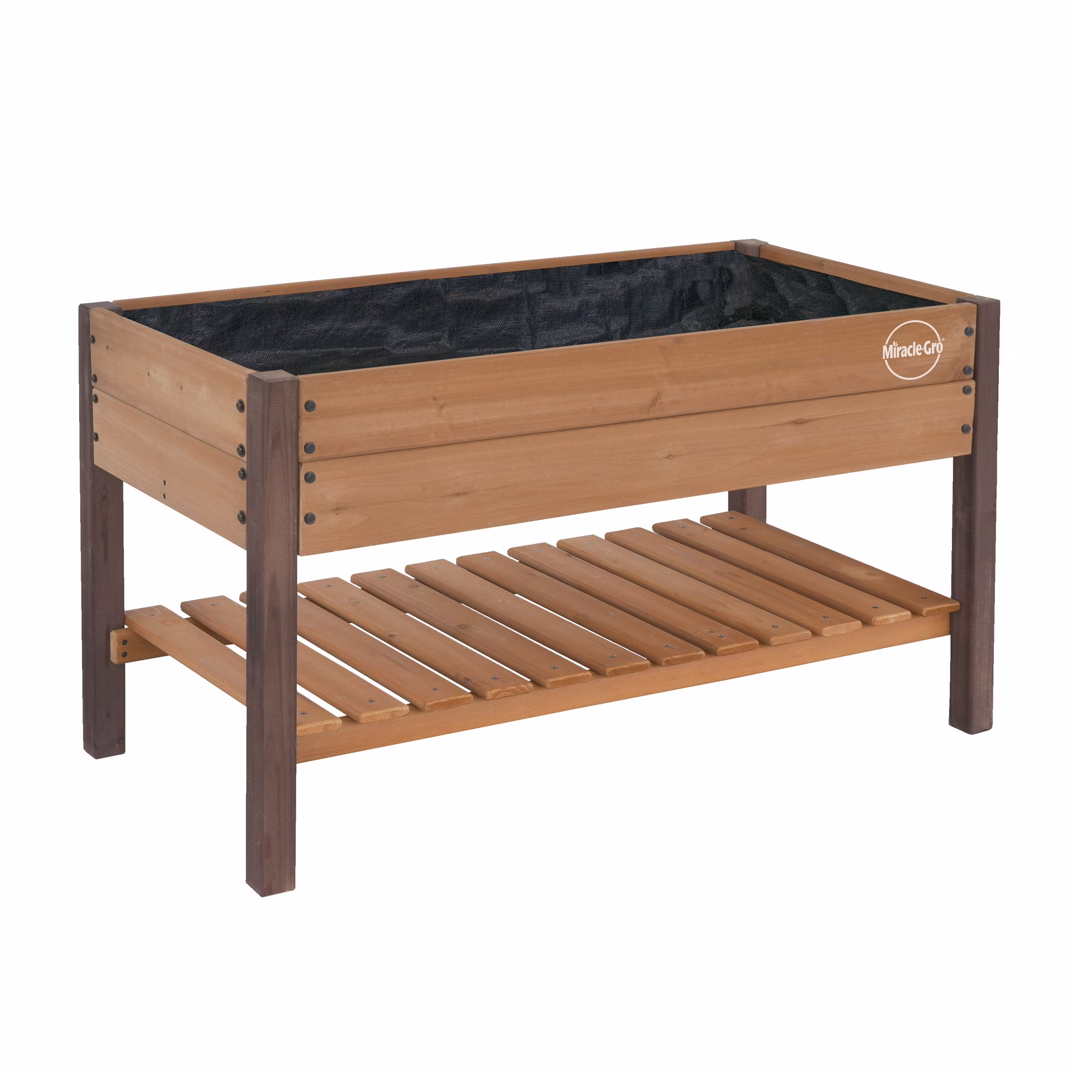 Miracle-Gro Wood 2 x 4 ft. Raised Garden Planter with Shelf