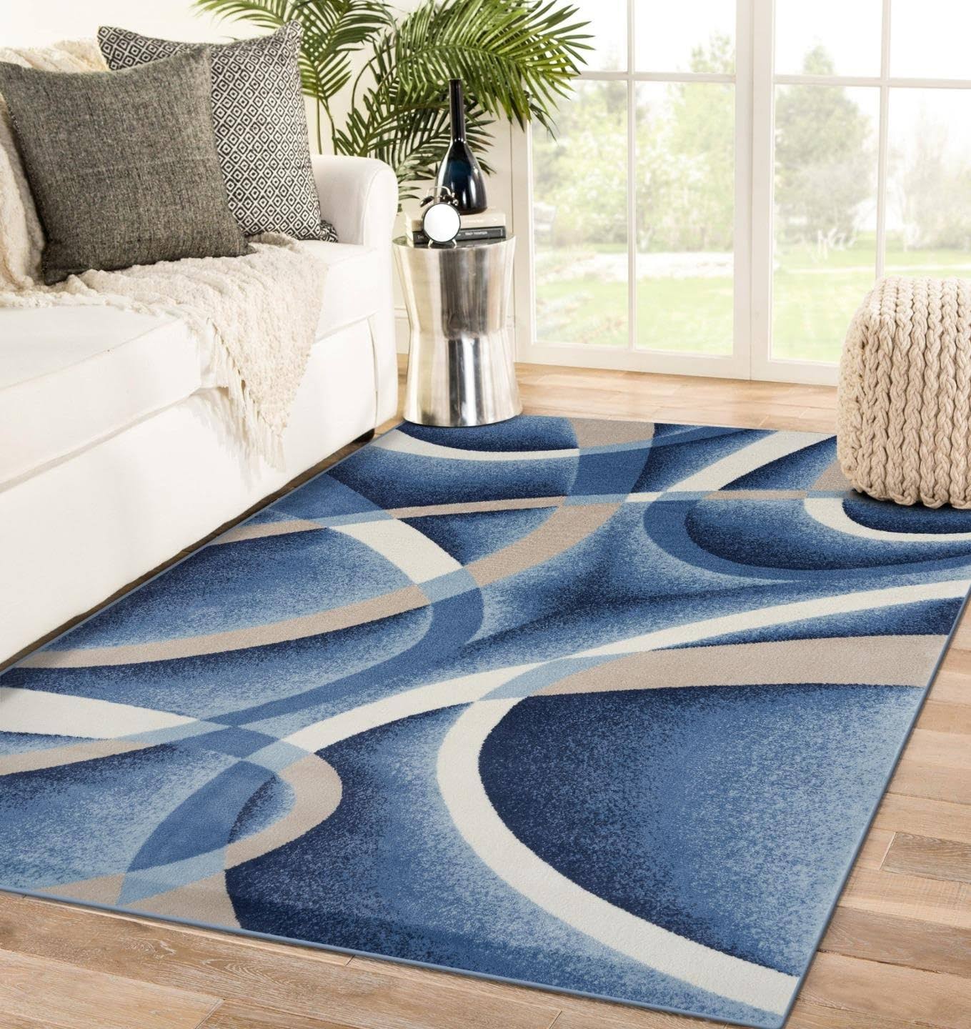 Luxe Weavers Victoria Modern Area Rug 2305, Blue / 4x5