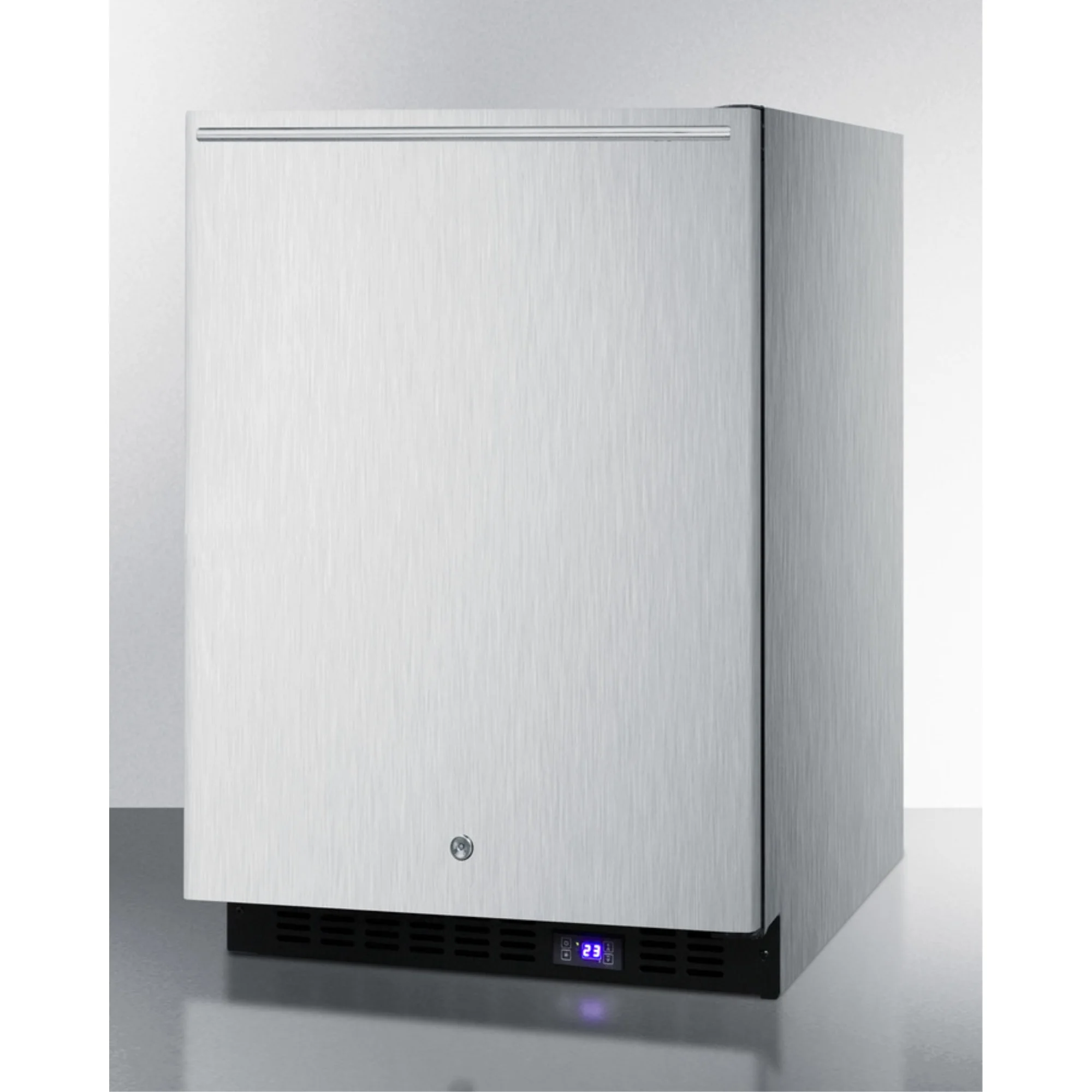 Frost - Free Outdoor All - Freezer in Complete Stainless Steel, W/Digital Thermostat, LED Lighting, Horizontal Handle, and Lock; Built - in or Freestanding