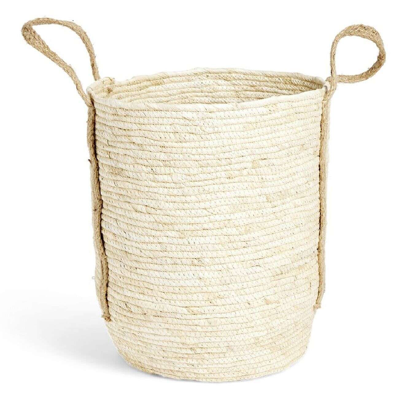 Panier à linge ronde 43L fibre de maïs beige Ø36xH40cm