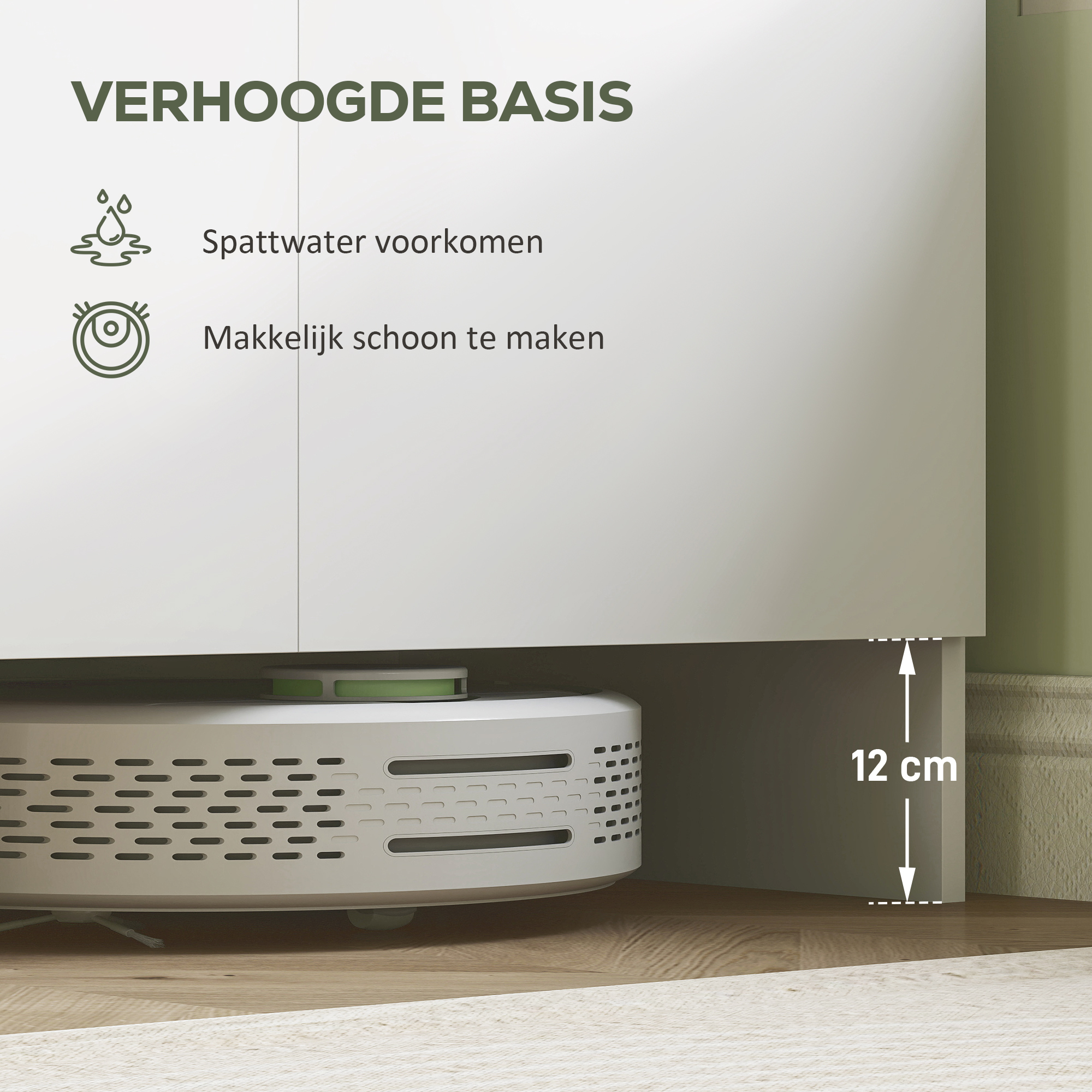 HOMCOM Keukenkast, 4 Kasten, 6 Deuren, 12 Scharnieren, Werkblad, Spaanplaat, Wit