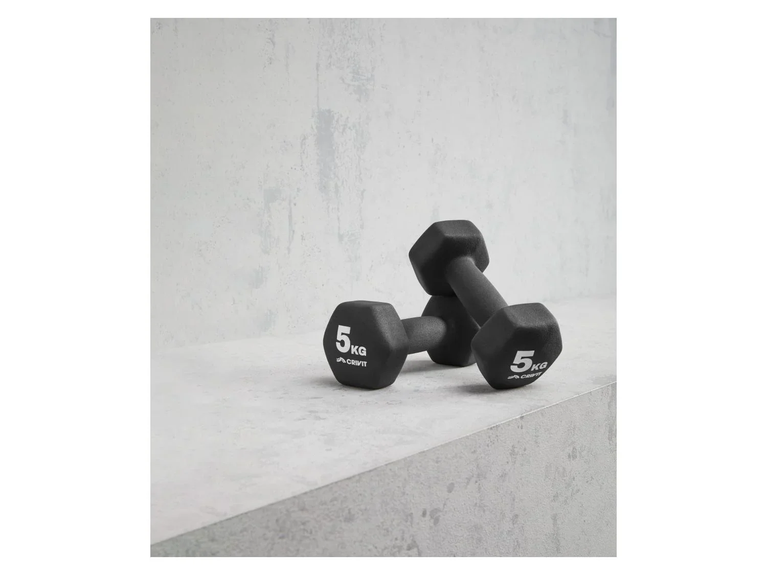 CRIVIT Lot de 2 haltres courts de 5 kg